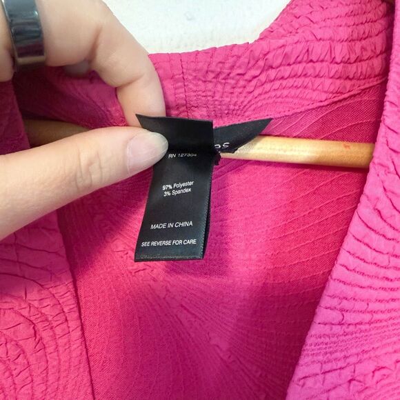 Ali Miles Pink Crinkle Blazer Jacket Size Petite Small - Picture 8 of 9